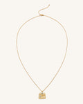 Plantain Fan Pendant Necklace - 18ct Gold Plated & Sea Blue Zircon & Green Nano