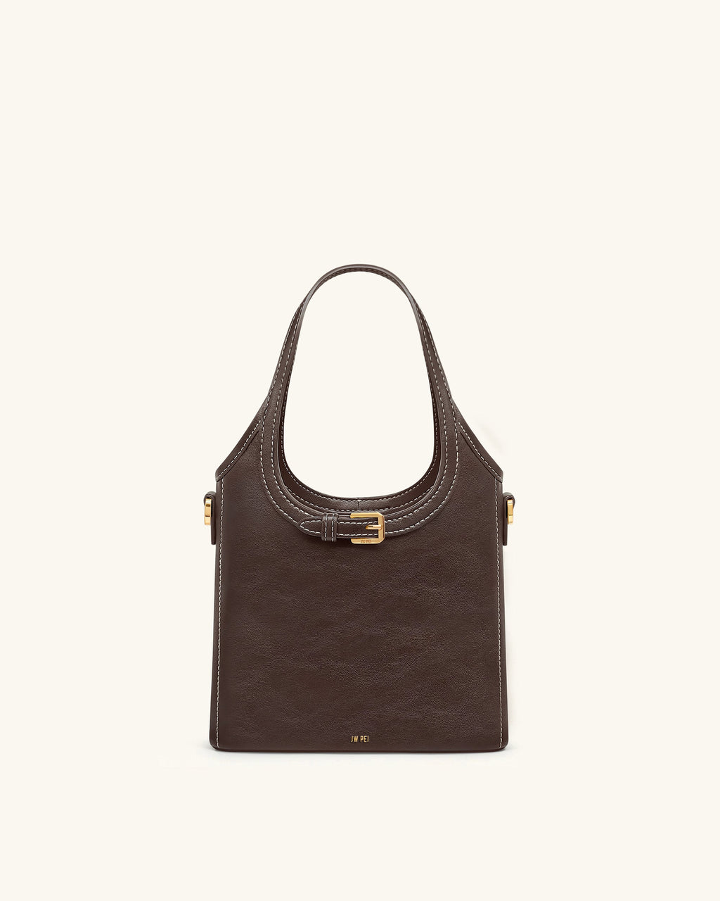 Brooke Mini Belted Embellished Top Handle Bag - Dark Brown