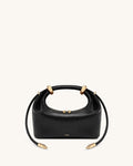 Ellie Metal Ring Embellished Top Handle Bag - Black